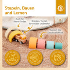 Regnbue stableleke silikon 6 deler Tropical Vibes fra 6 mnd - Bieco