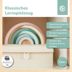 Regnbue stableleke i tre 7 deler fra 12 mnd bakside
