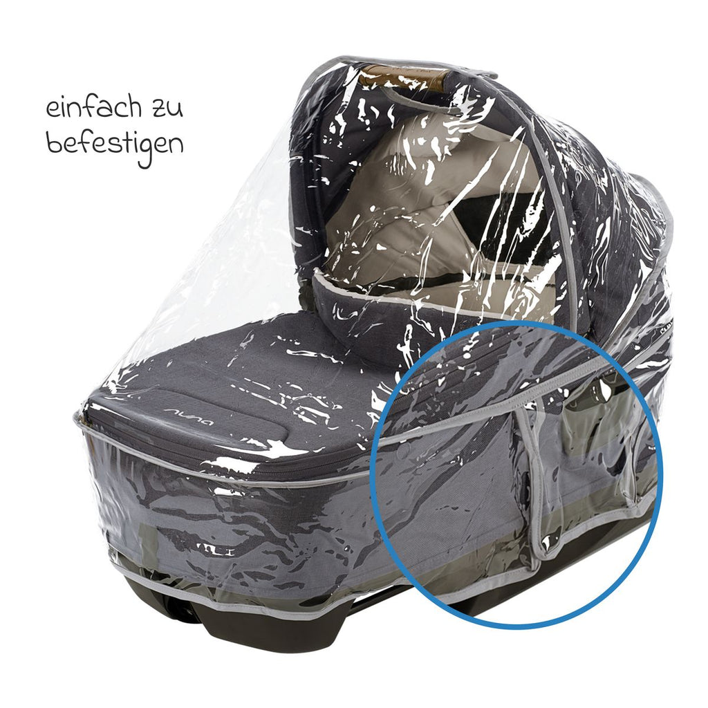 Montert Regntrekk til bærebag CARI next med lufteåpninger på bærebag