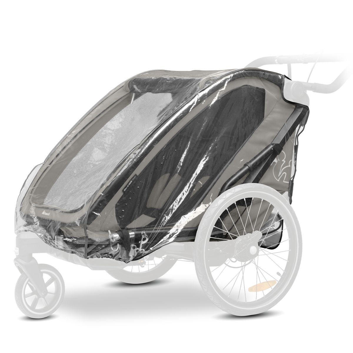 Regntrekk til sykkelvogn Bike N Walk Duo med refleks forfra