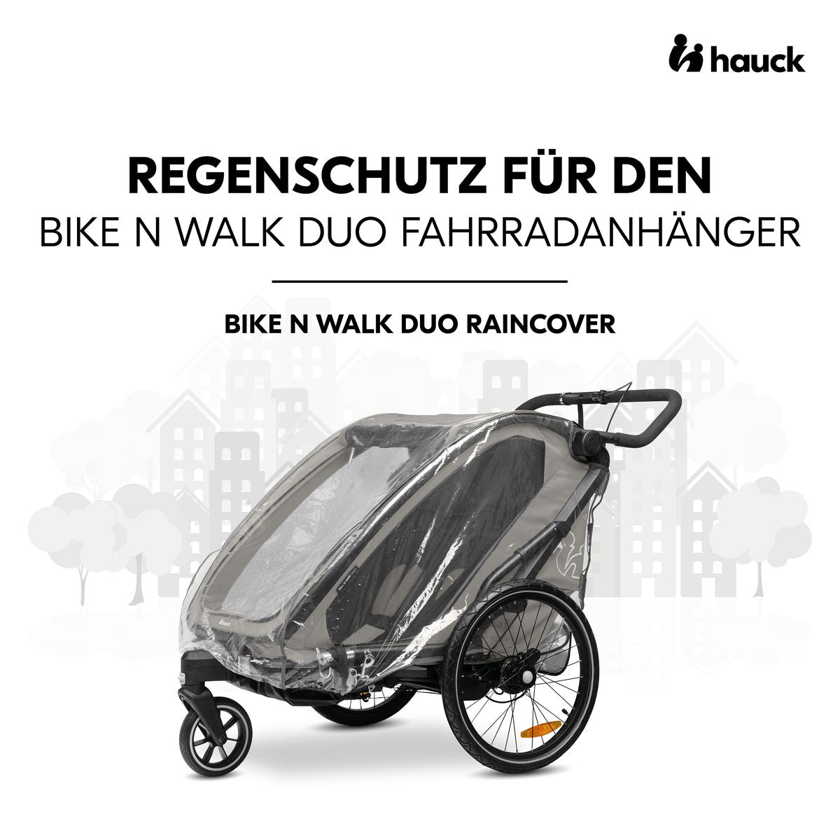 Regntrekk til sykkelvogn Bike N Walk Duo med refleks bakside