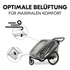Montert Regntrekk til sykkelvogn Bike N Walk Duo med refleks på sykkelvogn