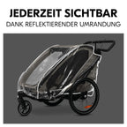 Nærbilde av ventilasjonsåpning på Regntrekk til sykkelvogn Bike N Walk Duo med refleks
