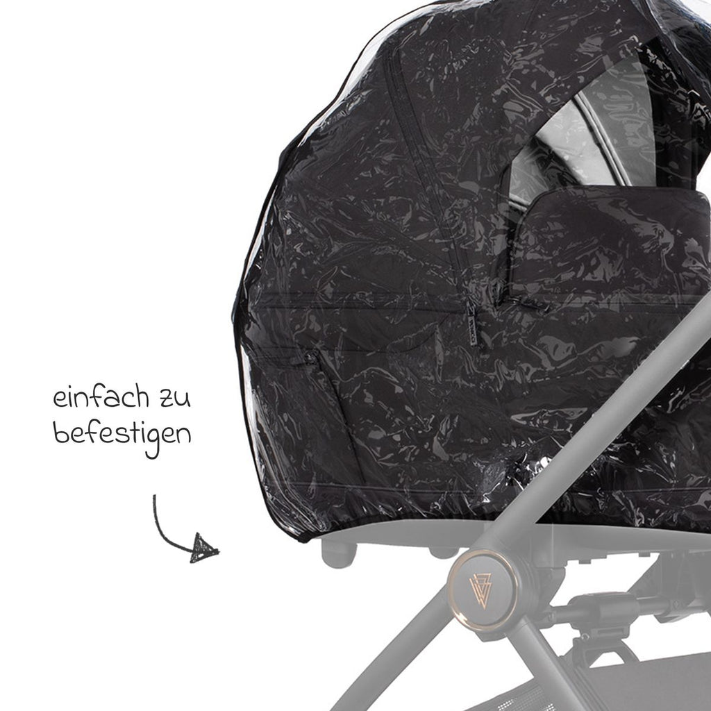 Detaljbilde av regntrekk til kombivogn Claro med strikk