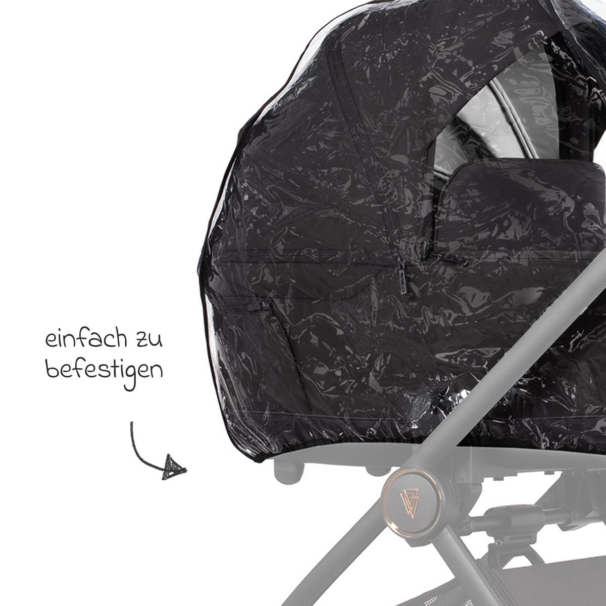 Detaljbilde av regntrekk til kombivogn Claro med strikk
