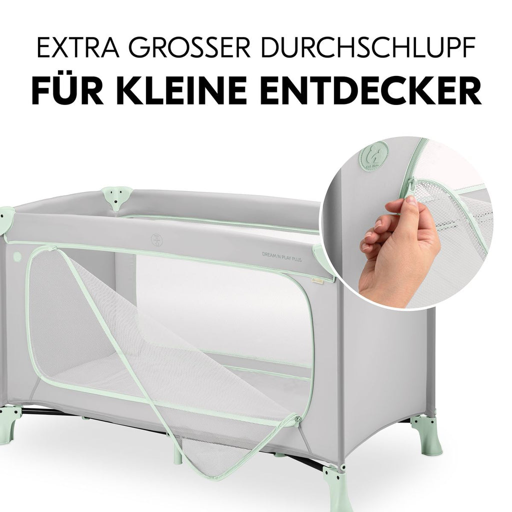 Reiseseng Dream N Play Plus med foldemadrass sammenbrettet