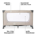 Detalj av polstret bunn i Reiseseng Dream'n Play beige