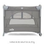 Baksiden av Reiseseng og bedside crib Kubbie Sleep 0-15 kg med madrass