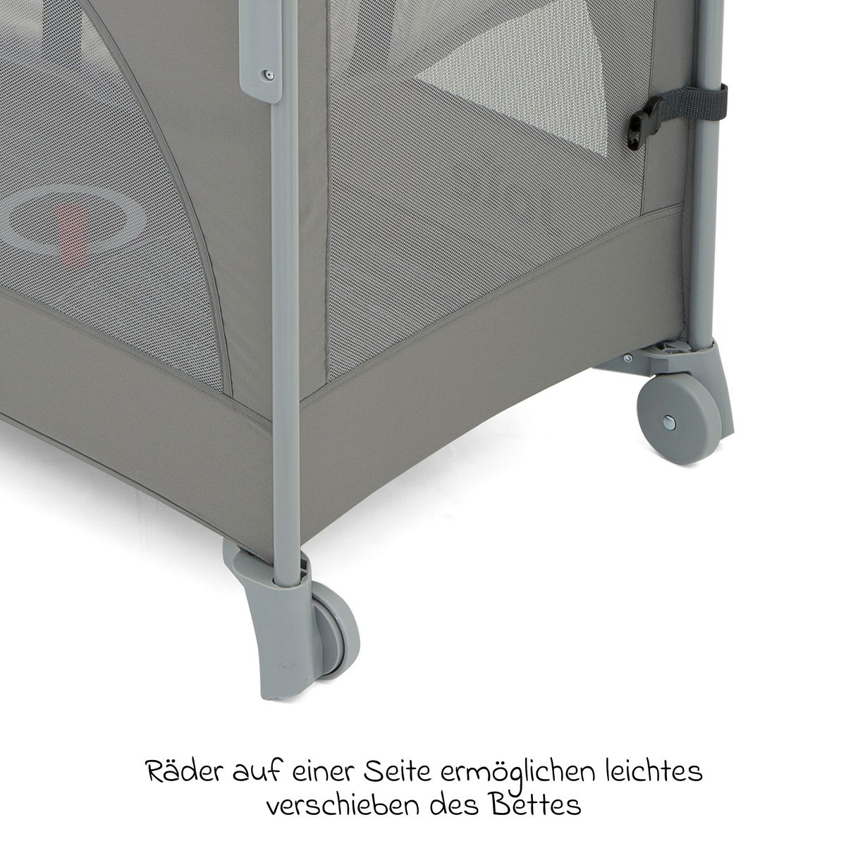 Reiseseng og bedside crib Kubbie Sleep 0-15 kg med madrass pakket i bil