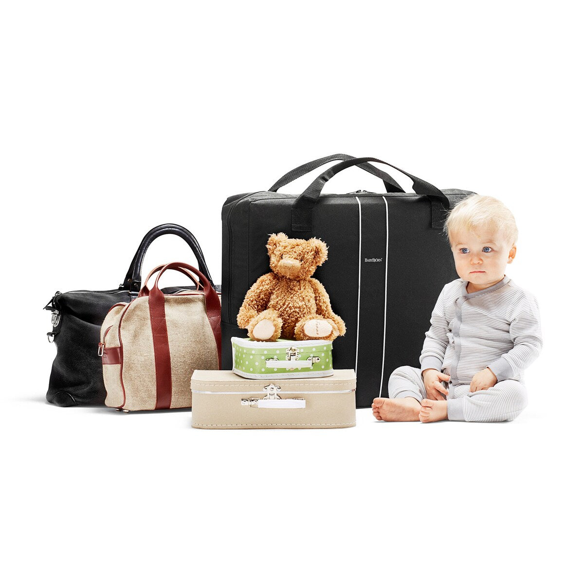 Reiseseng Light sammenleggbar med madrass og mesh montert
