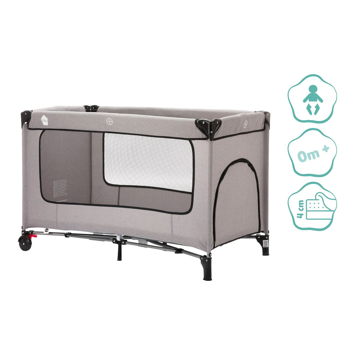 Reiseseng med komfortmadrass 125x65x79 cm Fillikid bakside