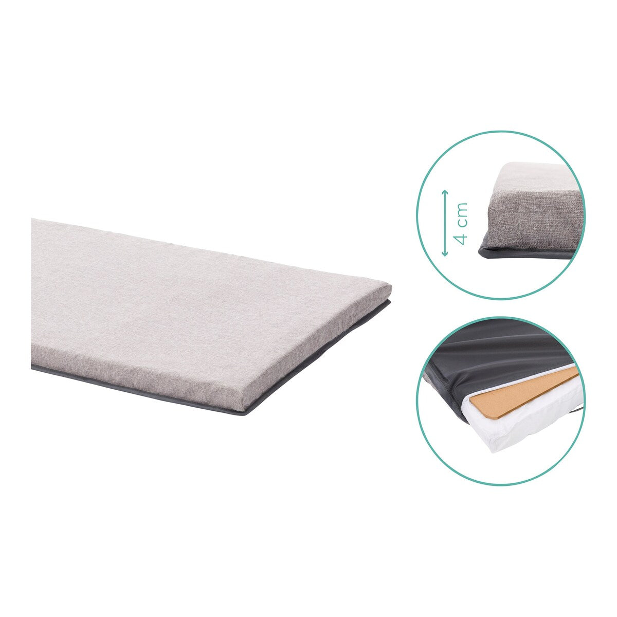 Montert Reiseseng med komfortmadrass 125x65x79 cm Fillikid