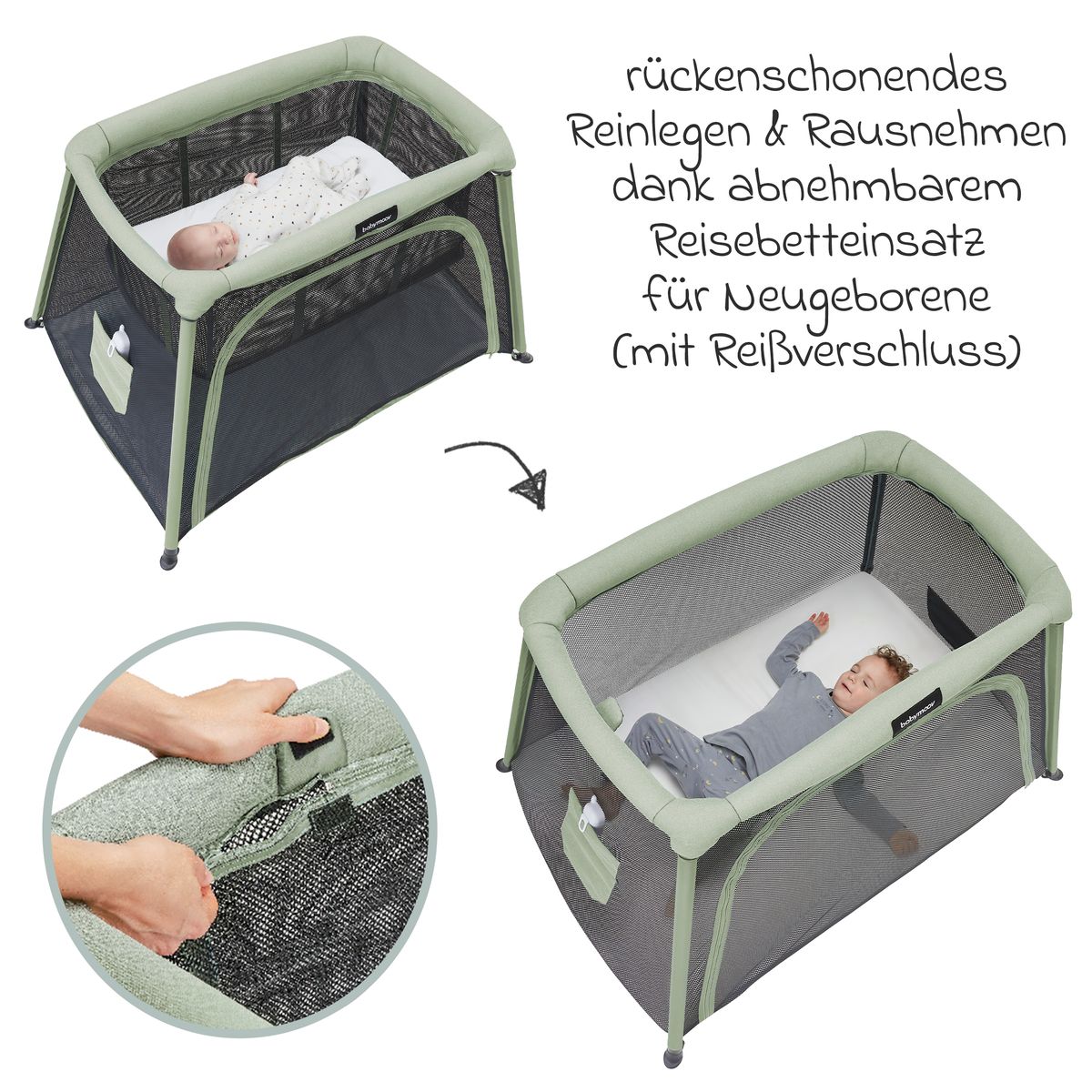 Reiseseng Moov & Comfy montert og klar til bruk