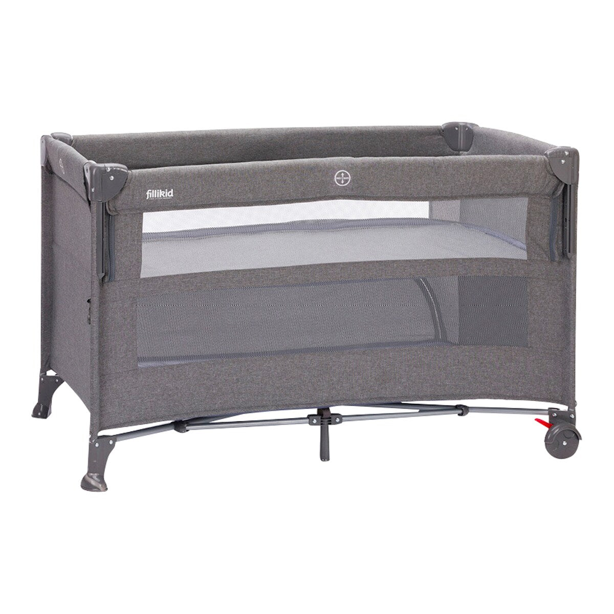 Reiseseng Porto 120 x 60 cm med hjul og madrass forfra