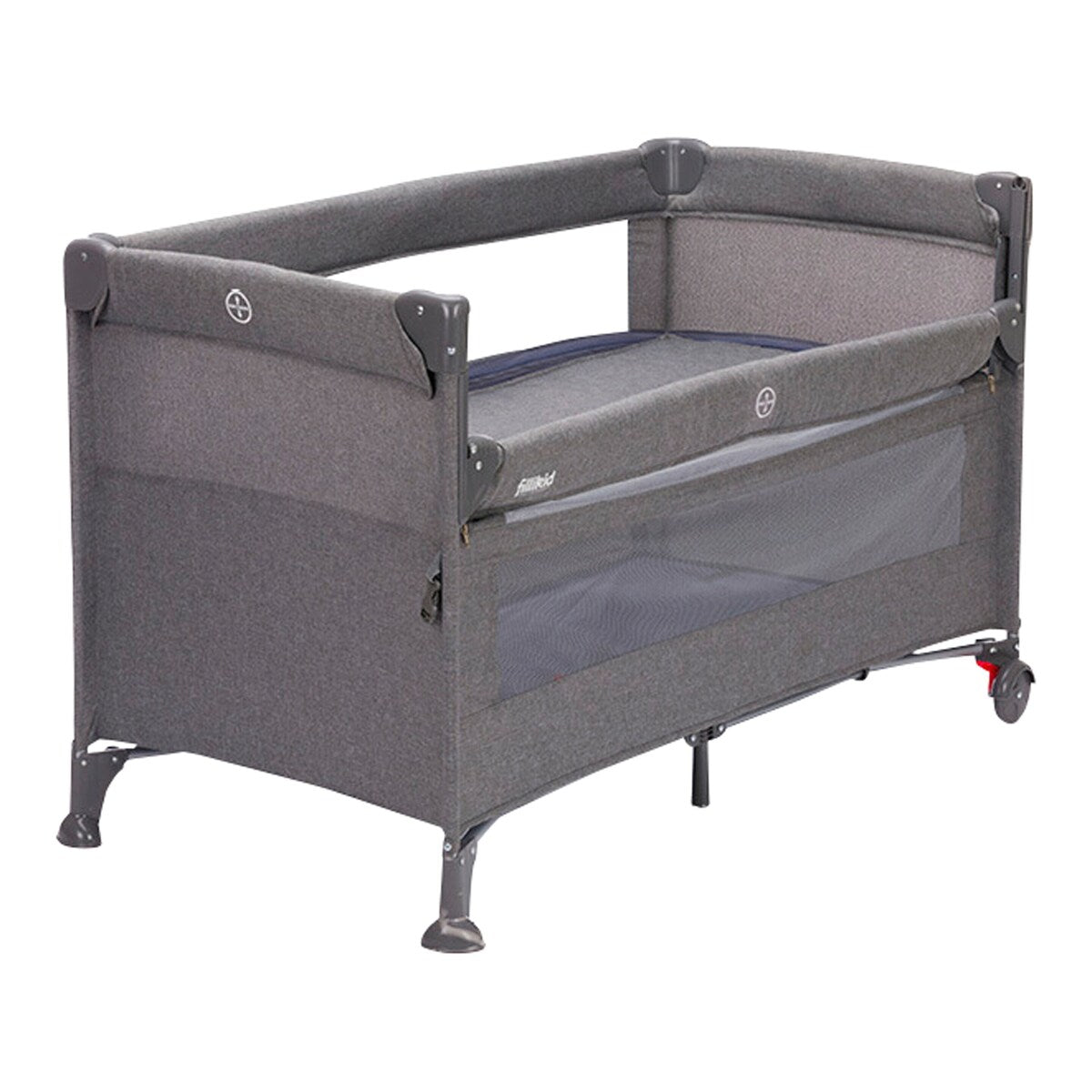 Reiseseng Porto 120 x 60 cm med hjul og madrass sammenfoldet