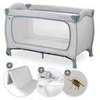 Reiseseng-sett Sleep N Play Go Plus med madrass og insektnett forfra