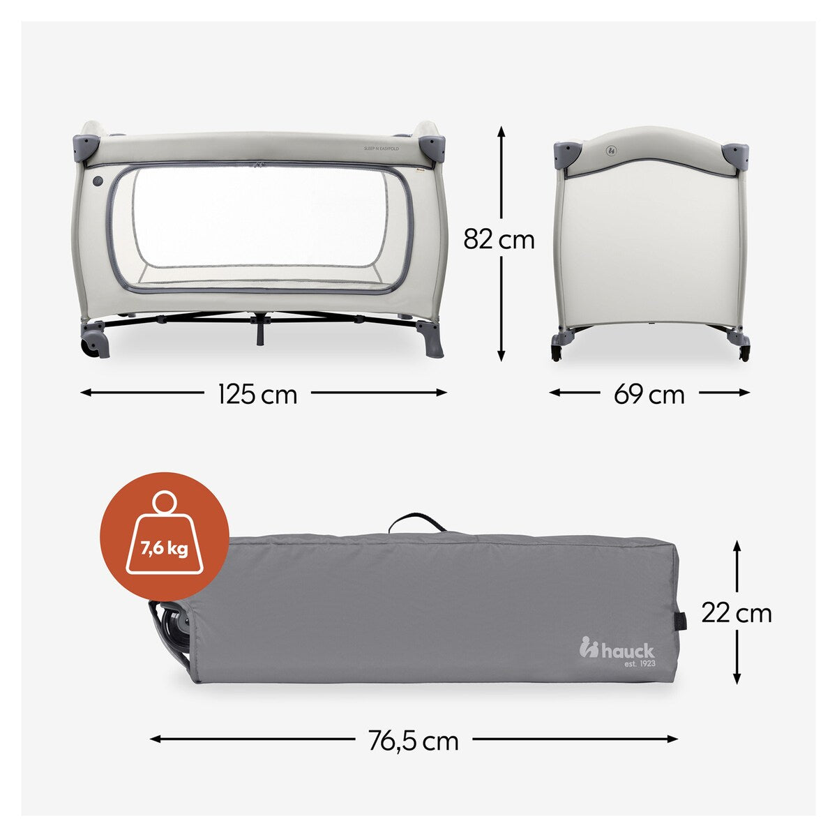 Reiseseng Sleep N Easyfold pakket i transportveske