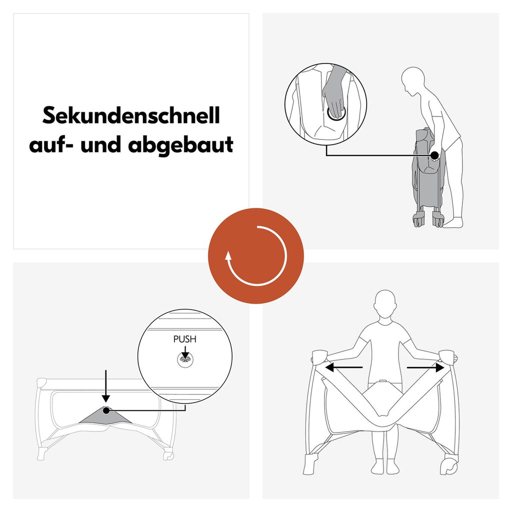 Reiseseng Sleep N Easyfold sammenfoldet og klar for transport
