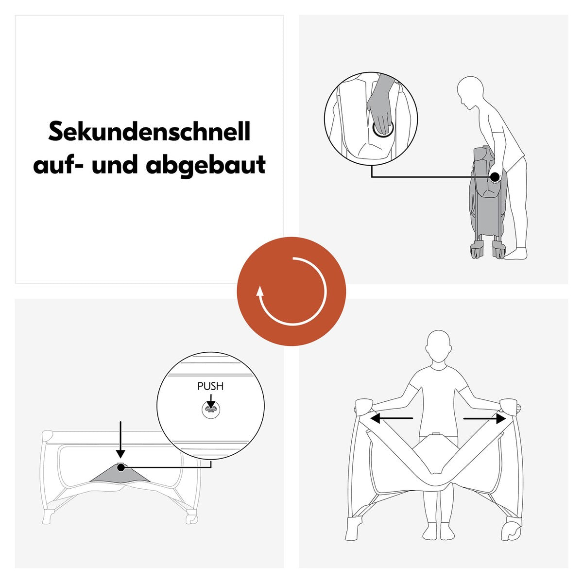 Reiseseng Sleep N Easyfold sammenfoldet og klar for transport