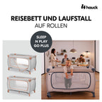 Reiseseng Sleep N Play Go Plus med hjul Dusty Cork bakside