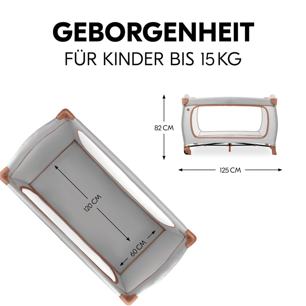 Detalj av hjul på Reiseseng Sleep N Play Go Plus Dusty Cork