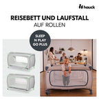 Reiseseng Sleep N Play Go Plus med hjul og sideinngang bakside