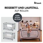Reiseseng Sleep N Play Go Plus med hjul og sideinngang bakside