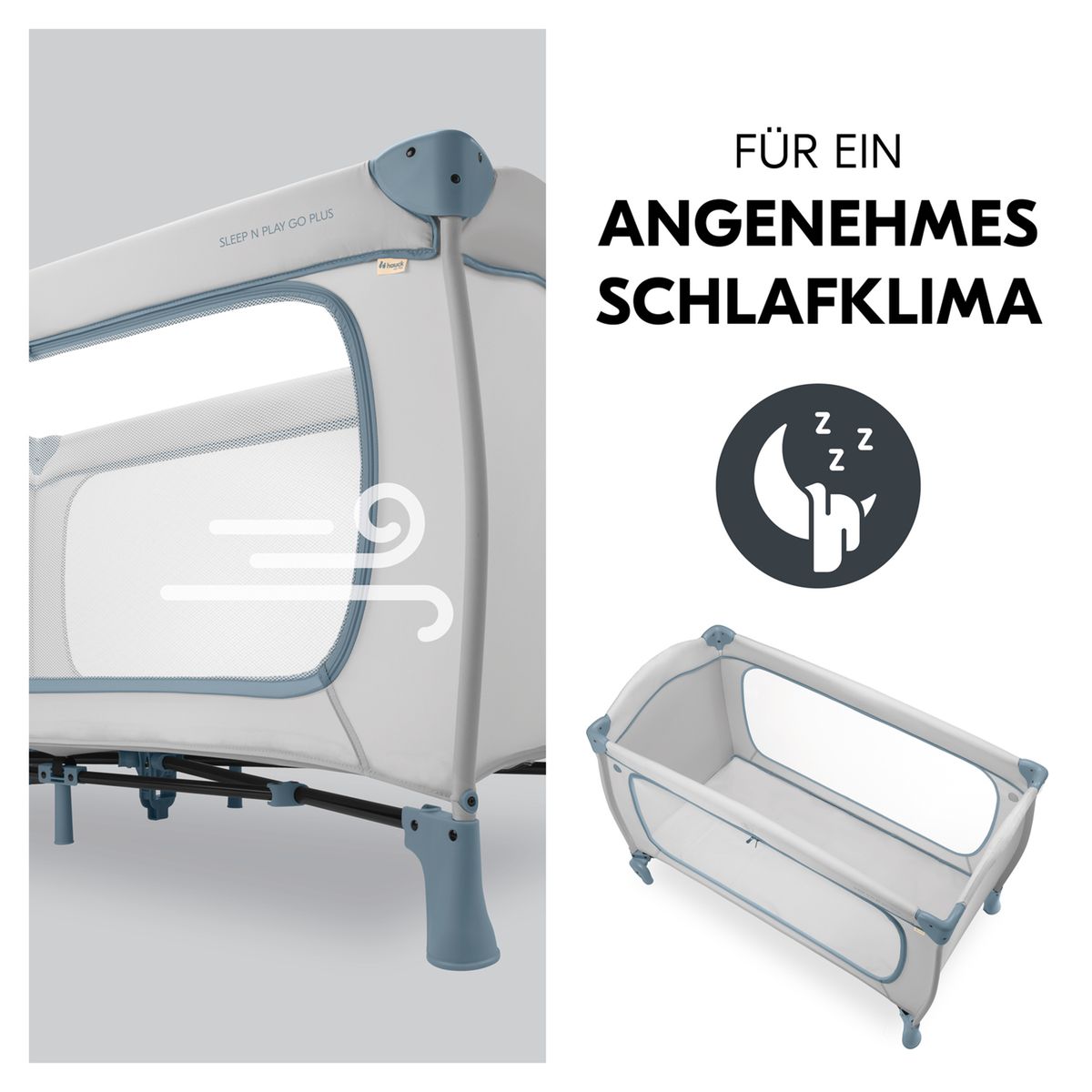 Reiseseng Sleep N Play Go Plus med hjul og sideinngang foldet sammen