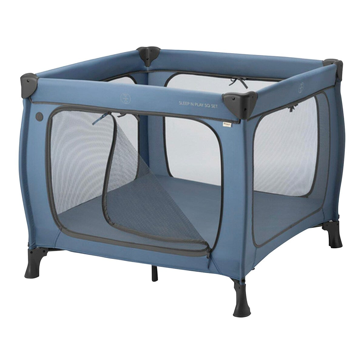Reiseseng Sleep N Play SQ kvadratisk bakside med netting