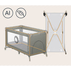 Reiseseng Stefi 2-i-1 med madrass og lekegrind ventilasjonsnetting