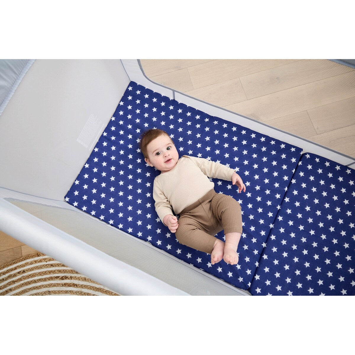 Reisesengmadrass 120x60 cm sammenleggbar med oppbevaringspose - babycab