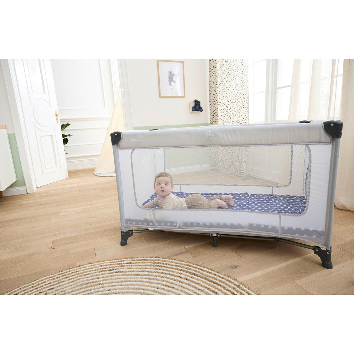 Reisesengmadrass 120x60 cm sammenleggbar med oppbevaringspose - babycab