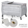 Reisesengsett Sleep N Play Center med madrass og stellematte forfra