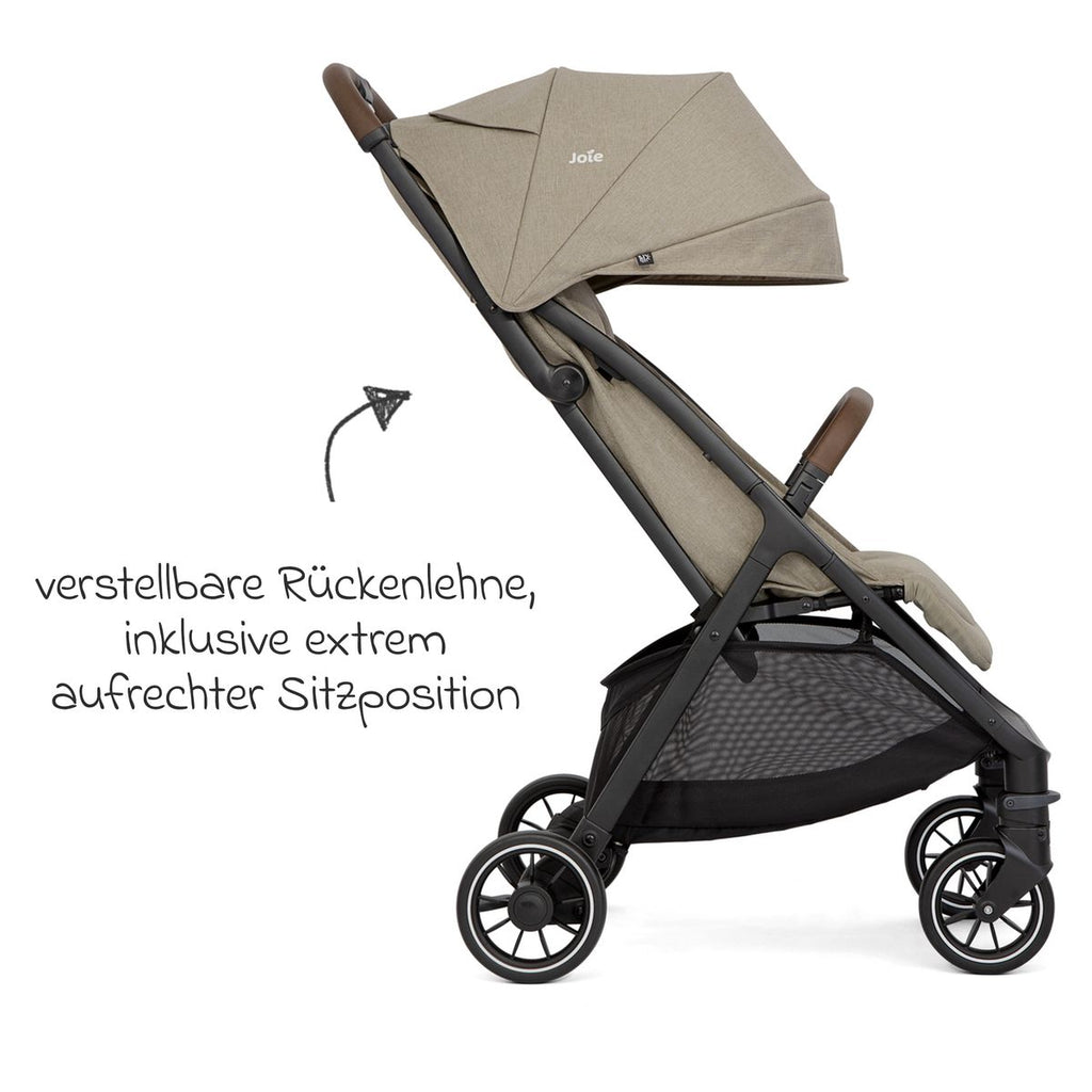 Reisetrille Pact Pro 6,3 kg med liggeposisjon Oak i bruk på tur
