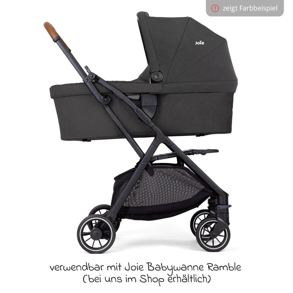 Reisetrille Pact Pro 6,3 kg med liggeposisjon Pebble transportpose