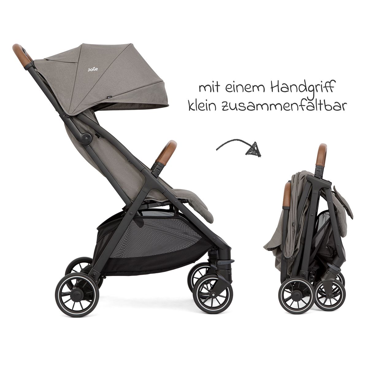 Reisetrille Pact Pro 6,3 kg med liggeposisjon Pebble soltak med vindu