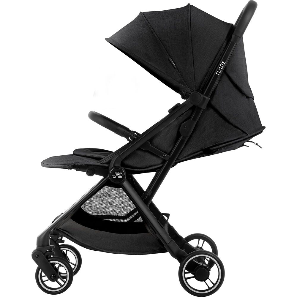Reisevogn Flylite med enhåndssammenlegging Carbon Black bakside