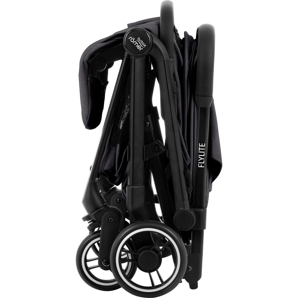 Reisevogn Flylite med enhåndssammenlegging Carbon Black detalj av solskjerm
