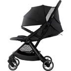 Reisevogn Flylite med enhåndssammenlegging Carbon Black sammenlagt