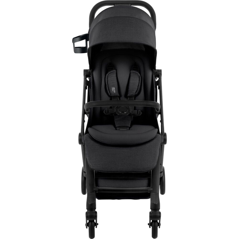 Reisevogn Flylite med enhåndssammenlegging Carbon Black komfortinnlegg