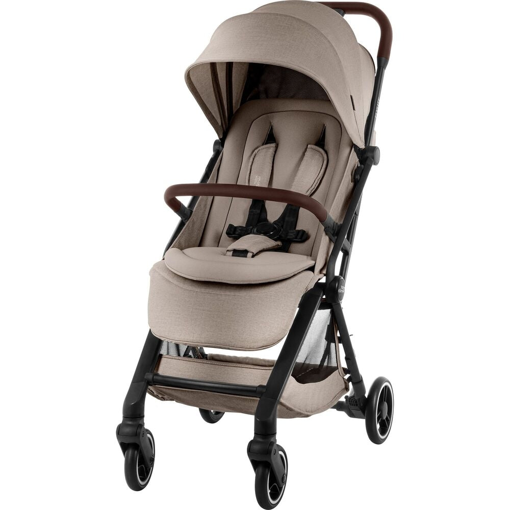 Reisevogn Flylite med enhåndssammenlegging Teak front