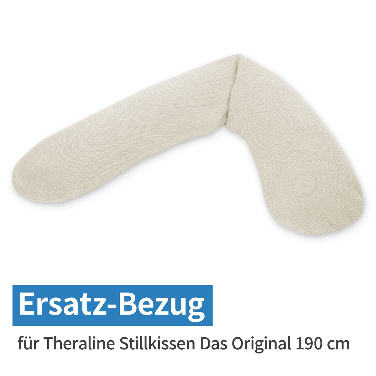 Reservetrekk til ammepute i finstrikk 190 cm krem Theraline forfra