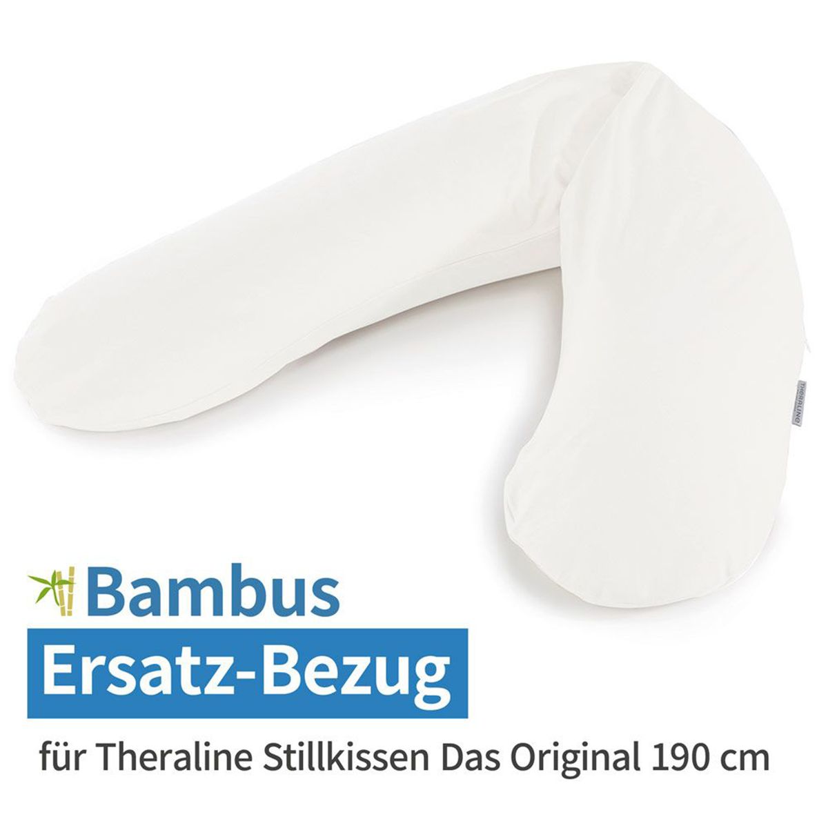 Reservetrekk til ammepute Das Original bambus 190 cm, skyhvit forfra