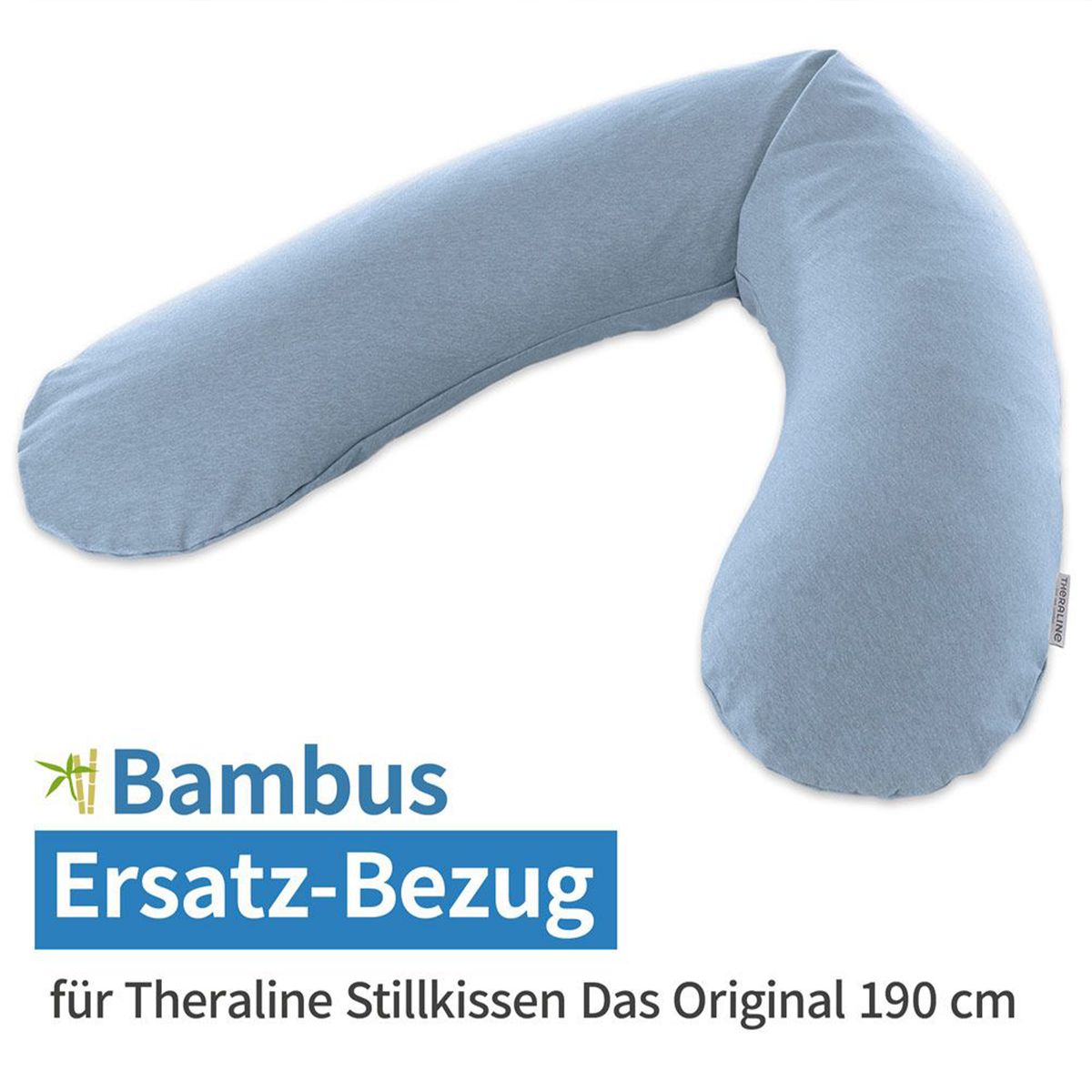 Reservetrekk til ammepute Das Original bambus 190 cm, blågrå melert foran