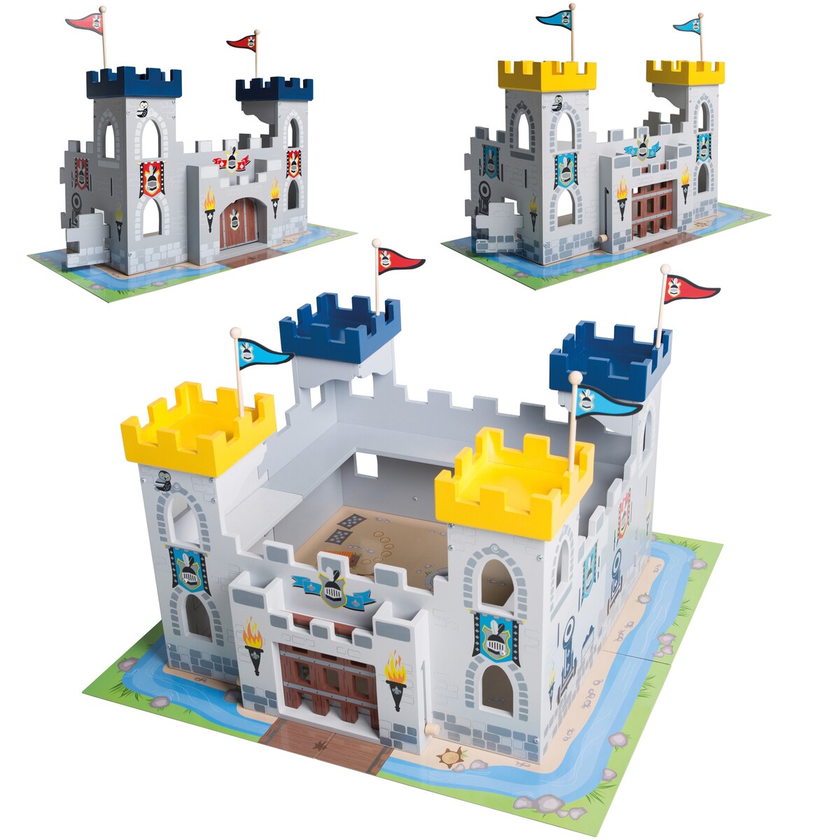 Ridderborg 3-i-1 i tre med fire tårn forfra