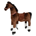 Ridehest i plysj med hjul, sal og grime, 67 cm - small foot foran