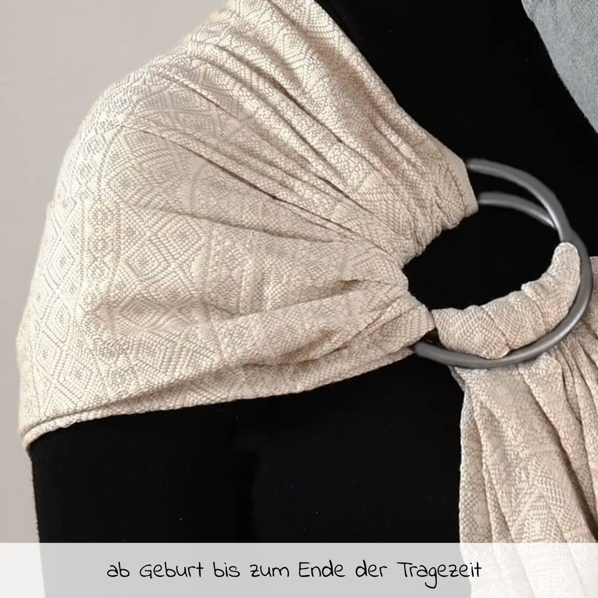 Detalj av Ringsling DidySling 3,5-20 kg økologisk bomull natur