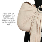 Ringsling DidySling 3,5-20 kg økologisk bomull natur pakket til tur