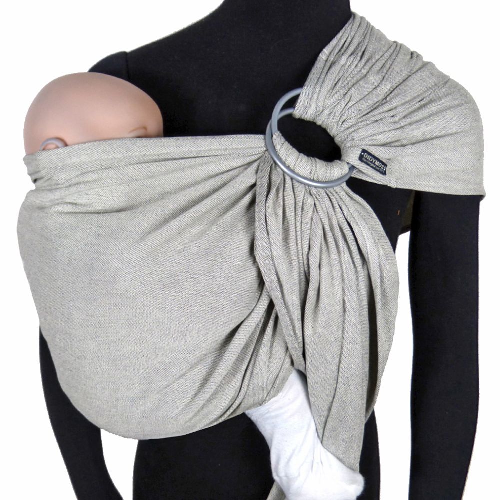 Ringsling DidySling 3,5-20 kg økologisk bomull sølv forfra