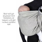 Ringsling DidySling 3,5-20 kg økologisk bomull sølv med hodepute